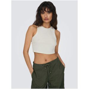 Bílé dámské crop top tílko ONLY Vilma