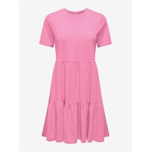 Růžové dámské basic šaty ONLY May