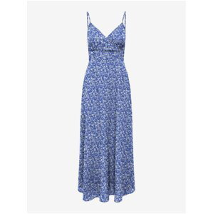 Modré dámské květované midi šaty ONLY Nova