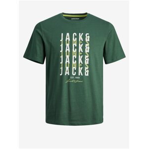 Tmavě zelené pánské tričko Jack & Jones Delvin