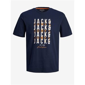 Tmavě modré pánské tričko Jack & Jones Delvin