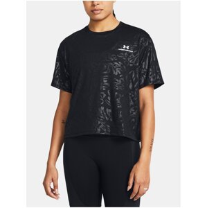 Černé dámské sportovní tričko Under Armour Vanish Energy Emboss Crop SS