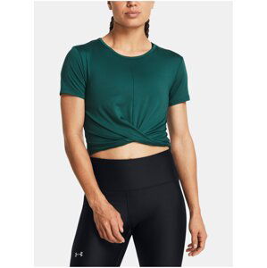 Tmavě zelené sportovní tričko Under Armour Motion Crossover Crop SS