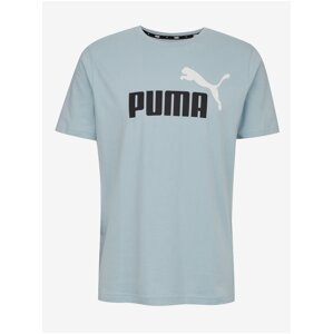 Světle modré pánské tričko Puma ESS+ 2 Col Logo Tee