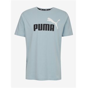 Světle modré pánské tričko Puma ESS+ 2 Col Logo Tee