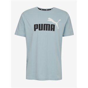 Světle modré pánské tričko Puma ESS+ 2 Col Logo Tee