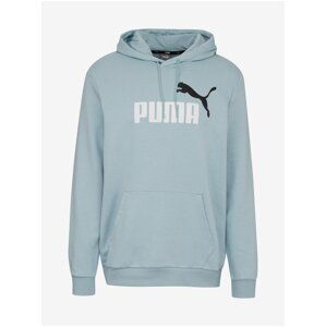 Světle modrá pánská mikina s kapucí Puma ESS+ 2 Col Big Logo Hoodie TR