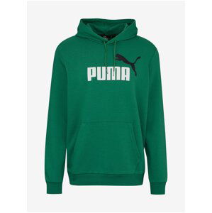 Zelená pánská mikina s kapucí Puma ESS+ 2 Col Big Logo Hoodie TR