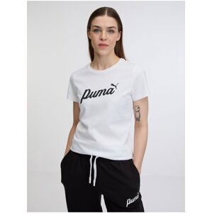 Bílé dámské tričko Puma ESS+ Script Tee