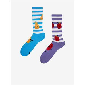 Modro-fialové pánské veselé ponožky Dedoles Sportující ovoce