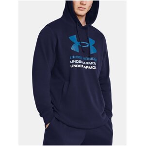 Tmavě modrá sportovní mikina Under Armour UA Rival Terry Graphic Hood