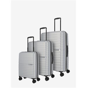 Stříbrná sada cestovních kufrů Travelite Trient S,M,L Silver