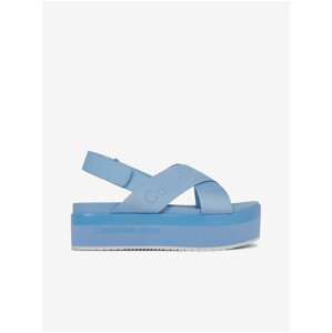 Světle modré dámské sandálky na platformě Calvin Klein Jeans