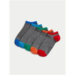 Sada pěti párů ponožek v šedé barvě Trainer Liners Marks & Spencer Cool & Fresh™