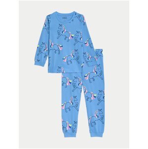 Modré holčičí pyžamo s motivem jednorožce Marks & Spencer