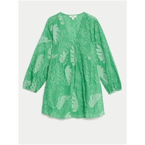 Zelené dámské vzorované plážové šaty Marks & Spencer