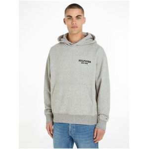 Světle šedá pánská mikina s kapucí Tommy Hilfiger Monotype Mouline Hoodie