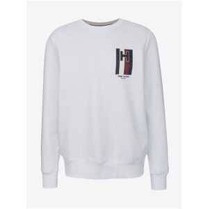 Bílá pánská mikina Tommy Hilfiger Emblem Crewneck