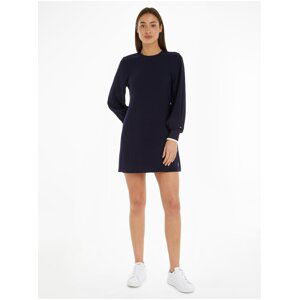 Tmavě modré dámské minišaty Tommy Hilfiger Cuff Short Dress