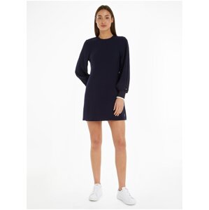 Tmavě modré dámské minišaty Tommy Hilfiger Cuff Short Dress