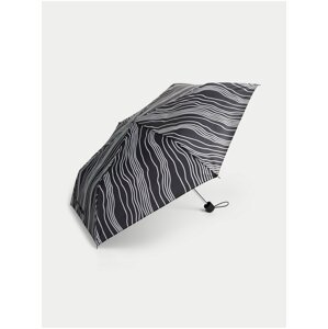 Bílo-černý vzorovaný kompaktní deštník s technologií Stormwear™ Marks & Spencer