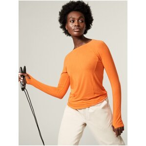 Oranžové dámské sportovní tričko s příměsí vlny Marks & Spencer