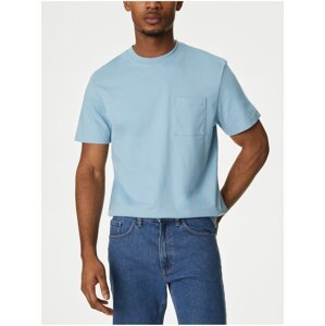 Světle modré pánské tričko s kapsičkou Marks & Spencer