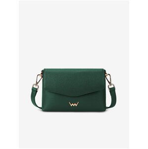 Tmavě zelená dámská kožená crossbody kabelka Vuch Leyra Green