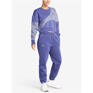 Fialové dámské tepláky Under Armour Essential Fleece Joggers-PPL