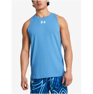 Modré pánské sportovní tílko Under Armour UA BASELINE COTTON TANK-BLU