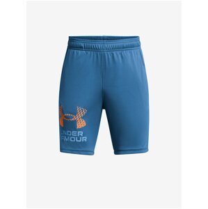 Modré klučičí sportovní kraťasy Under Armour UA Tech Logo Shorts