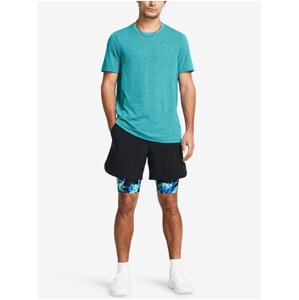 Modro-zelené pánské kraťasy Under Armour UA HG Iso-Chill Prtd Lg