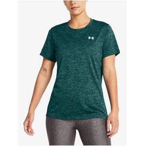 Tmavě zelené dámské žíhané tričko Under Armour Tech SSC- Twist