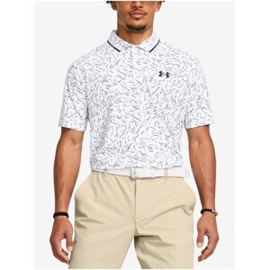 Bílé pánské vzorované sportovní polo tričko Under Armour UA Iso-Chill Verge Polo