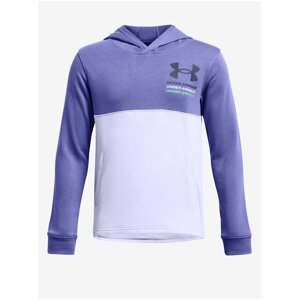 Fialová klučičí mikina Under Armour UA Boys Rival Terry Hoodie