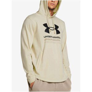 Světle hnědá pánská mikina Under Armour UA Rival Terry Graphic Hood