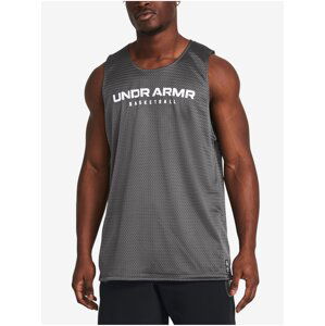 Tmavě šedé pánské sportovní tílko Under Armour Baseline Reversible Tank