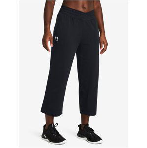 Černé dámské zkrácené sportovní tepláky Under Armour UA Rival Terry Crop Wide Leg