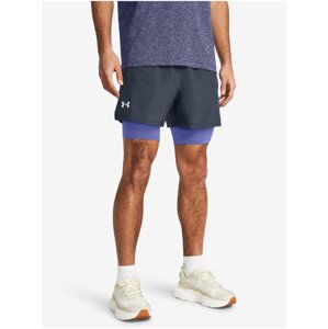 Šedé pánské sportovní kraťasy Under Armour UA LAUNCH 5'' 2-IN-1 SHORTS