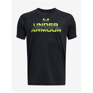 Čierné klučičí tričko Under Armour UA Tech Split Wordmark SS