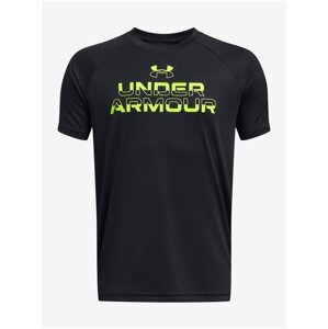 Čierné klučičí tričko Under Armour UA Tech Split Wordmark SS