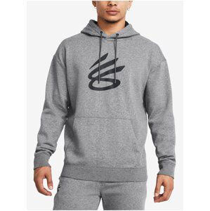 Šedá pánská žíhaná mikina Under Armour Curry Splash Hoodie