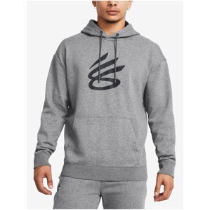 Šedá pánská žíhaná mikina Under Armour Curry Splash Hoodie