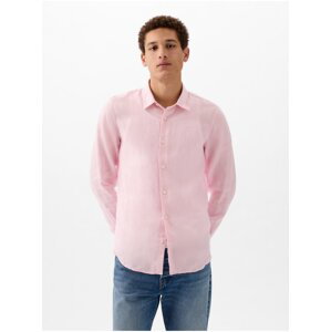 Světle růžová pánská lněná košile GAP