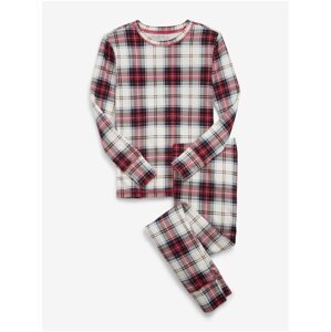 Červeno-krémové dětské flanelové pyžamo GAP