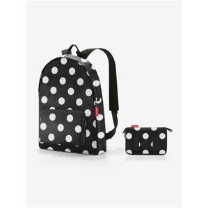 Černý puntíkovaný batoh Reisenthel Mini Maxi Rucksack Dots White