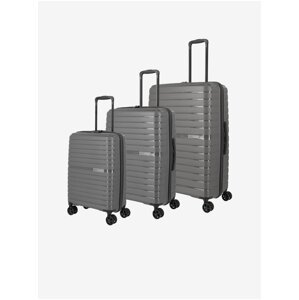 Stříbrná sada cestovních kufrů Travelite Trient S,M,L Anthracite