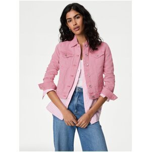 Růžová dámská džínová bunda Marks & Spencer