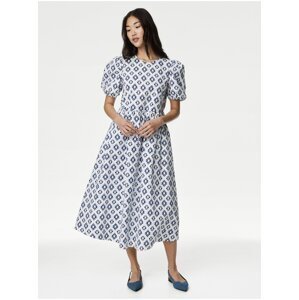 Modro-bílé dámské vzorované šaty Marks & Spencer