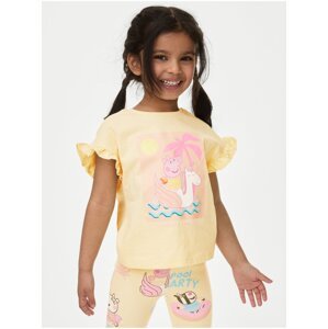 Žluté holčičí tričko s motivem prasátko Peppa Marks & Spencer